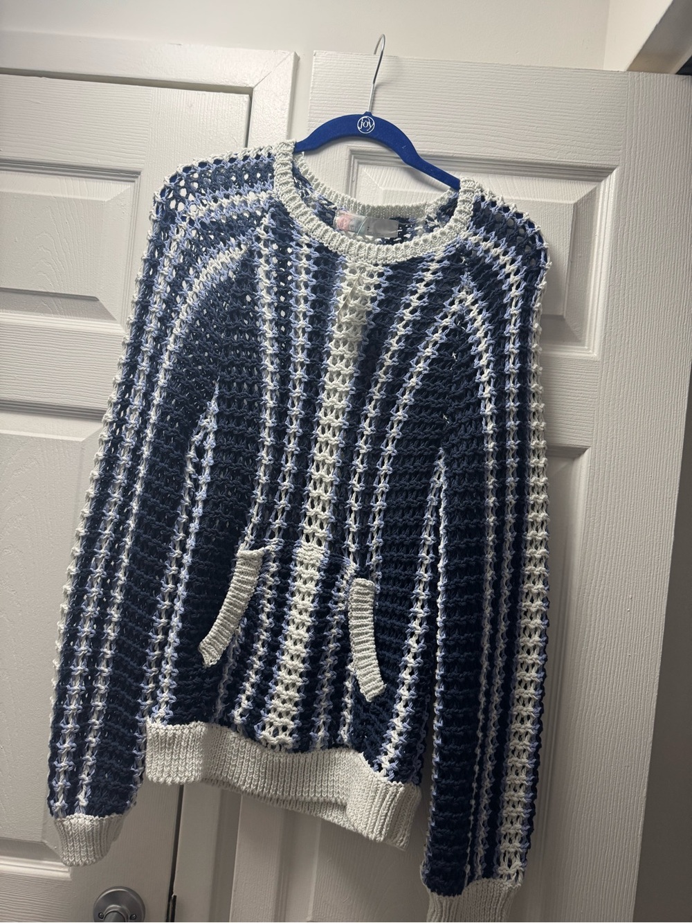 Free People knit blue striped sweater